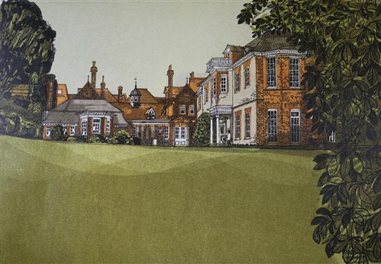 Robert Taverner (1920-2004) Magdalen from the Cherwell and The Towner Gallery 84 x 59.5cm, unframed